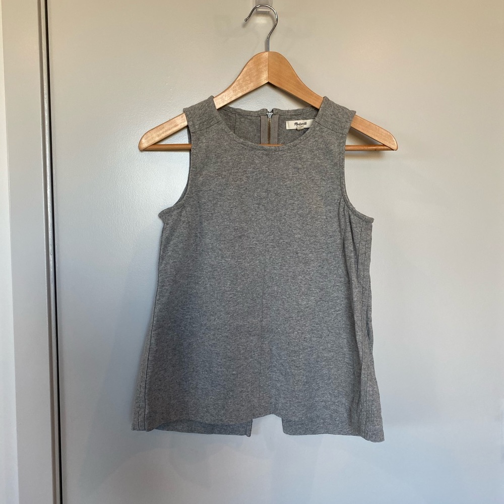 Madewell Gray Back Slit Top